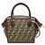 Borsa Fendi Zucca marrone in pelle e jacquard - vista 3