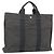 Hermès HERMES Her Line MM Handtasche Canvas Grau Silber Authentisch 179155A Braun