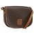 Céline Borsa a tracolla CELINE Macadam Canvas PVC Pelle Marrone Oro Auth ep14625 D'oro