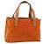 Céline Borsa CELINE C Macadam in tela e scamosciato Arancione Oro Autentica ep14550 D'oro