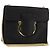 Borsa a Spalla Salvatore Ferragamo Gancini in Satin Nero e Oro Auth 179087 D'oro