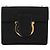 Borsa a Spalla Salvatore Ferragamo Gancini in Satin Nero e Oro Auth 179087 D'oro - vista 2