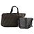 FENDI Zucchino Canvas Zucca Canvas Pecan Canvas Bag PVC 3 Set Auth bs35110 Marrone Nero