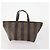 FENDI Zucchino Canvas Zucca Canvas Pecan Canvas Bag PVC 3 Set Auth bs35110 Marrone Nero - vista 2