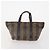 FENDI Zucchino Canvas Zucca Canvas Pecan Canvas Bag PVC 3 Set Auth bs35110 Marrone Nero - vista 3