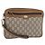 GUCCI GG Plus Supreme Clutch Bag PVC Beige Gold Auth 180134 Golden