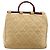 CHANEL Matelasse Hand Bag Lamb Skin Beige CC Auth BA12511 - vista 3