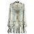 Alexander McQueen Vestido de Seda Estampado Mariposa FW2018 Blanco Beige Verde
