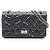 Borsa a tracolla Chanel 2.55 Matelassé Mademoiselle Chain Double Flap Nero