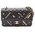 Timeless Borsa a Spalla Chanel Matelassé Double Flap Icon Charm Nero