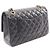 Timeless Borsa a Spalla Chanel Matelassé Double Flap Icon Charm Nero - vista 2