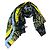 Sciarpa Marc Cain in seta e cotone con stampa stelle e serpente Nero Verde Grigio Giallo Blu chiaro - vista 3