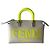 Fendi By The Way Mini Borsa Pelle Bianca Giallo Fluo Bianco