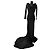 Autre Marque Giuseppe Di Morabito Schwarzes Maxikleid mit Blumenapplikationen - Ansicht 12