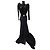 Autre Marque Giuseppe Di Morabito Schwarzes Maxikleid mit Blumenapplikationen - Ansicht 14