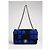 Chanel 13P Runway Blue Black Jersey Classic Medium Single Flap Bag SHW Nero Silver hardware - vista 6