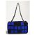 Chanel 13P Runway Blue Black Jersey Classic Medium Single Flap Bag SHW Nero Silver hardware - vista 7