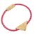 Pulseira Prada em couro nappa com placa de triângulo Rosa