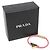 Pulseira Prada em couro nappa com placa de triângulo Rosa - vista 2