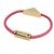 Pulseira Prada em couro nappa com placa de triângulo Rosa - vista 3