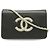 Borsa a tracolla con catena portafoglio Chanel Coco Mark Nero Argento