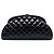 Chanel Black Quilted Patent Timeless Kiss Lock Clutch