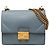 Borsa a tracolla con catena Kan U in pelle piccola blu Fendi Blu chiaro
