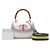 Borsa a manico Gucci White Small Calfskin Stitched Bamboo 1947 Bianco - vista 7