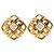 Orecchini a clip Chanel Gold CC placcati oro con decorazioni in perle D'oro