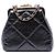 Clutch Kiss Lock in agnello invecchiato trapuntato nero Chanel con catena