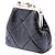 Clutch Kiss Lock in agnello invecchiato trapuntato nero Chanel con catena - vista 2