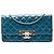 Wallet On Chain Portafoglio con catena Chanel Blue Quilted Patent Golden Class East West