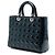 Lady Dior in vernice blu grande cannage Blu navy - vista 2