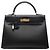 Hermès Black Ardennes Kelly Sellier 32 Nero