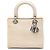 Dior Lady Dior aus braunem Canvas, Größe Medium Beige