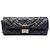 Chanel Black Quilted Glazed Calfskin Reissue 2.55 East West Flap Nero