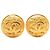Orecchini Chanel Gold CC placcati oro Grapevine Round Clip On D'oro