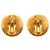 Orecchini Chanel Gold CC placcati oro Grapevine Round Clip On D'oro - vista 2