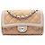 Chanel Beige Medium Classic Canvas mit Lammfellbesatz Double Flap