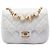 Chanel White Mini Square Classic Lambskin Enamel Coco Hearts Single Flap Bianco