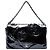 Borsa Chanel Black Patent Camellia Flap Bag Nero