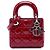 Lady Dior mini in vernice cannage rosso di Dior