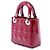 Lady Dior mini in vernice cannage rosso di Dior - vista 2