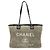Borsa Tote Chanel Deauville Line MM Marrone Nero - vista 2
