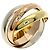 Anello Cartier Trinity in oro bianco oro giallo e oro rosa - vista 2