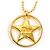 Collana Christian Dior Circle Star Logo D'oro Arancione - vista 3
