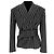 Blazer de rayas con cinturón en lana negra Tod's Negro