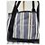 Borsa Balenciaga Cabas S in tela a righe - Blu Navy Nero Bianco - vista 4