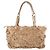 Autre Marque Francesco Biasia Lederhandtasche mit Blumenmotiv Beige