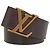 Cintura in pelle Louis Vuitton Utah Ceinture Initials M6902 da uomo Marrone scuro